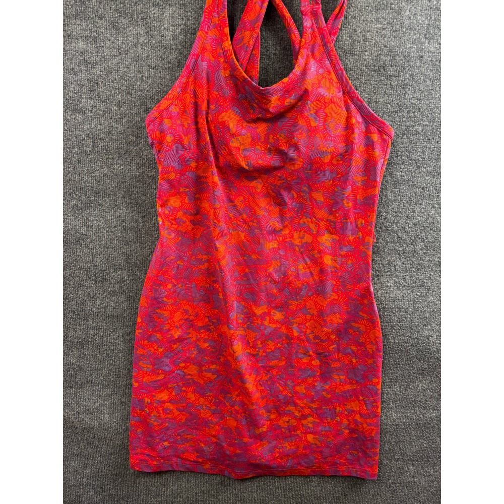 Title Nine Diamalette Dress Womens Medium Red Purple Cross Back Athletic Mini